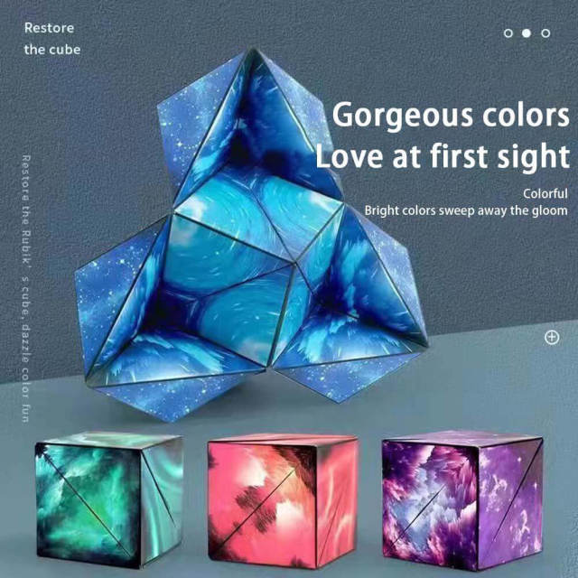 3D Magic Magnetic Cube For Kids Game Puzzle Cube Antistress Toy Adults Cubo Fidget Toys Shapes Shifting Box Collection Kids Toys