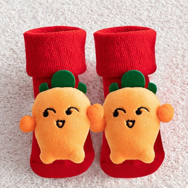 Christmas Socks for Girls Boys Non-slip Cotton Baby Winter Xmas Socks