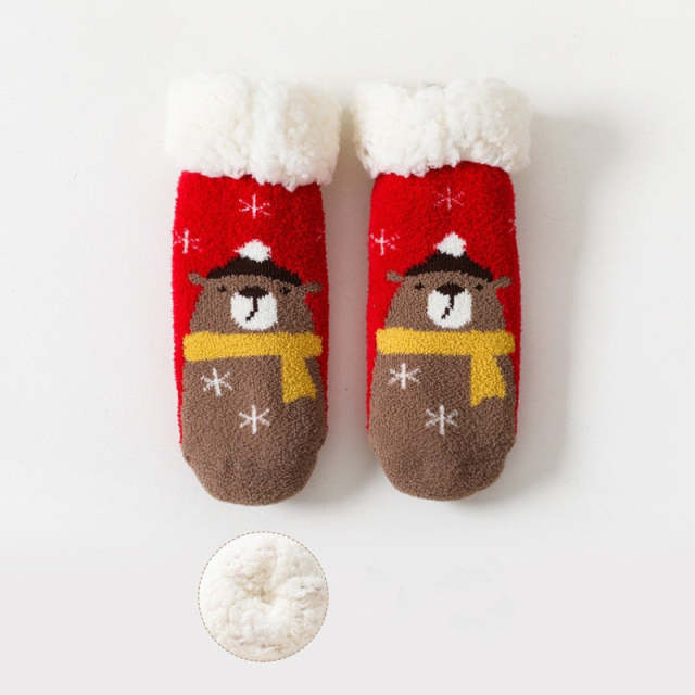 Winter Thicken Baby Christmas Socks Cotton Warm Floor Kids Sock Non-Slip