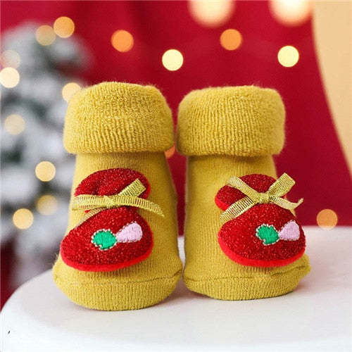 Winter Child Christmas Socks Woolen Ring Thickened Newborn Baby Socks