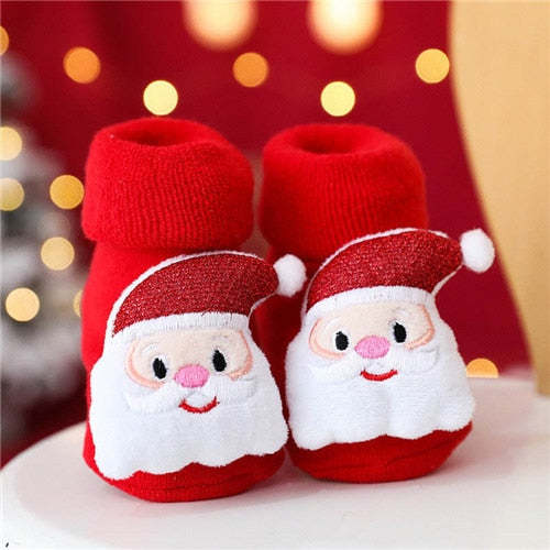 Winter Child Christmas Socks Woolen Ring Thickened Newborn Baby Socks