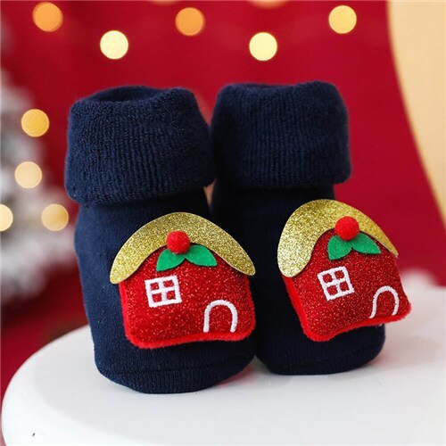 Winter Child Christmas Socks Woolen Ring Thickened Newborn Baby Socks