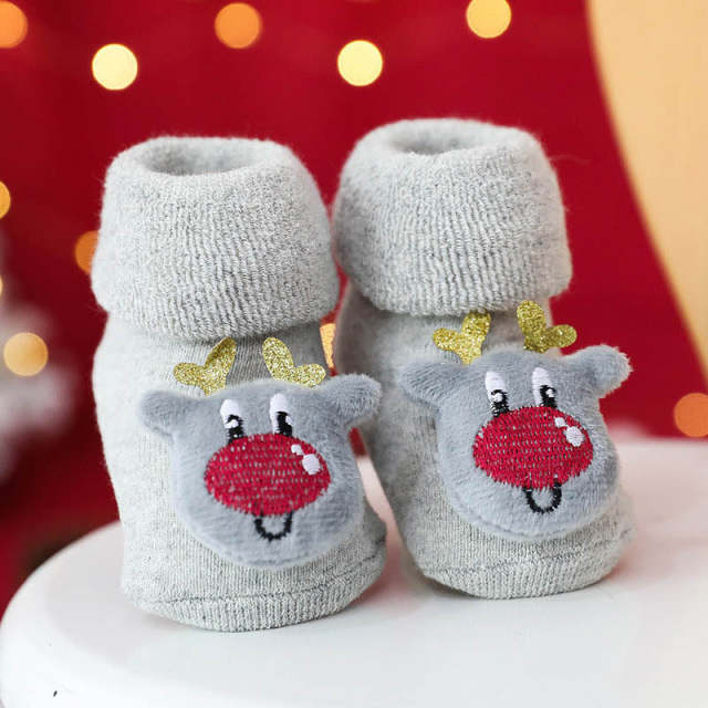 Winter Child Christmas Socks Woolen Ring Thickened Newborn Baby Socks