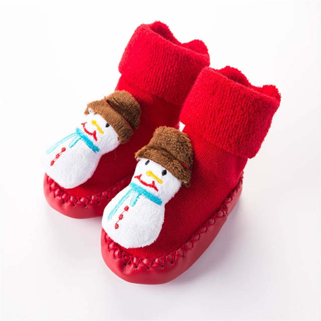 Christmas Doll Baby Socks Newborn Keep Warm Non-Slip Floor Socks Shoes