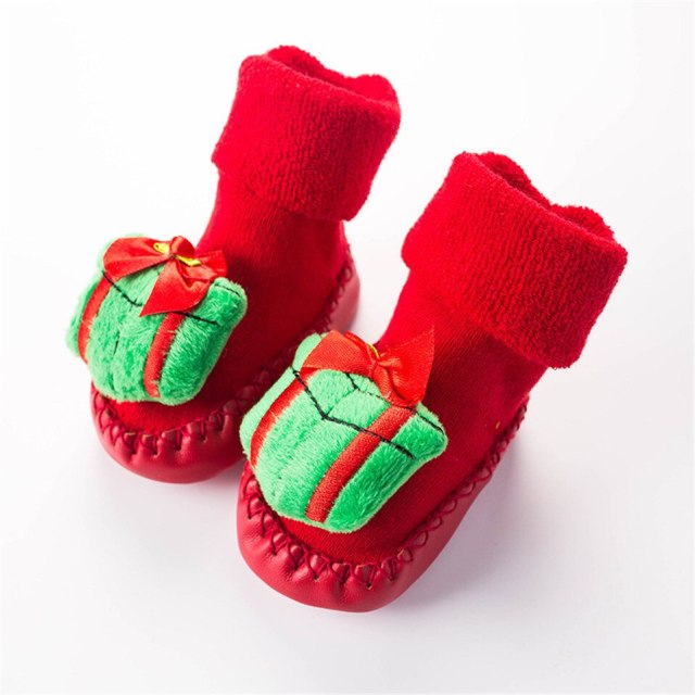 Christmas Doll Baby Socks Newborn Keep Warm Non-Slip Floor Socks Shoes