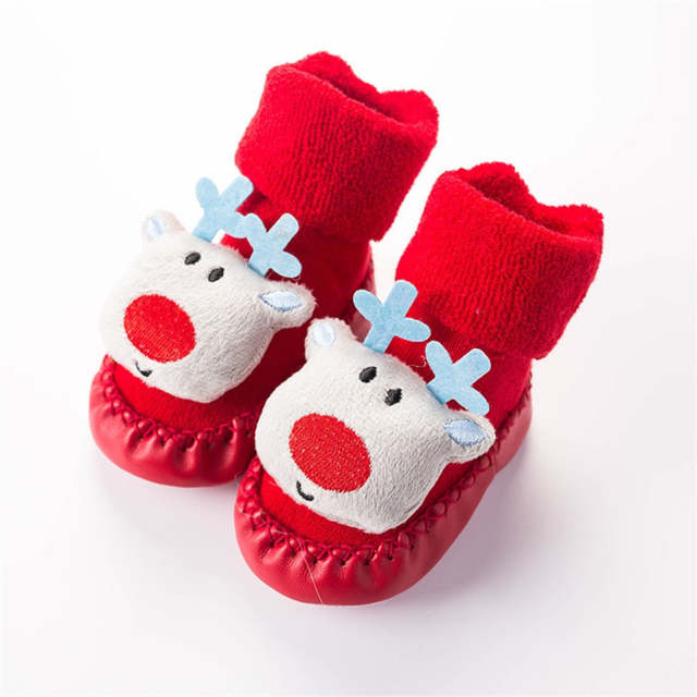 Christmas Doll Baby Socks Newborn Keep Warm Non-Slip Floor Socks Shoes