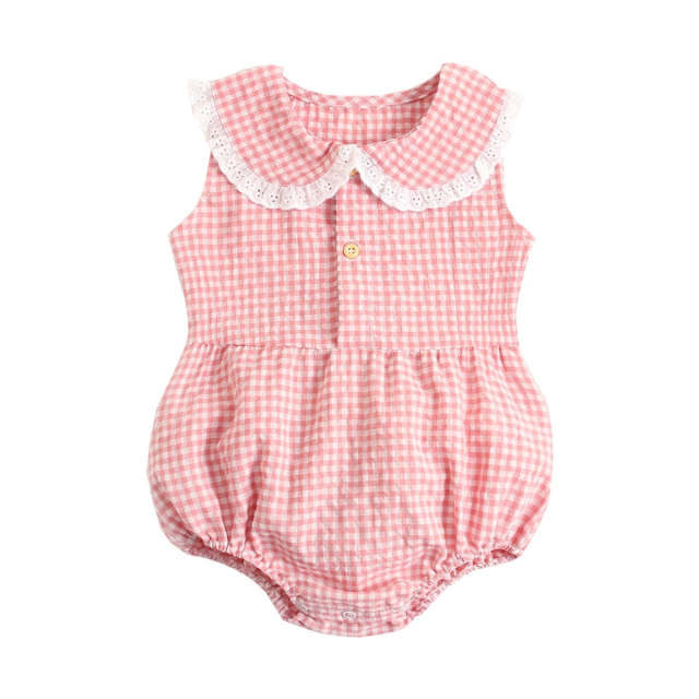 Summer Cotton Baby Bodysuit Baby Girls Sleeveless Princess Romper