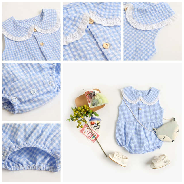 Summer Cotton Baby Bodysuit Baby Girls Sleeveless Princess Romper