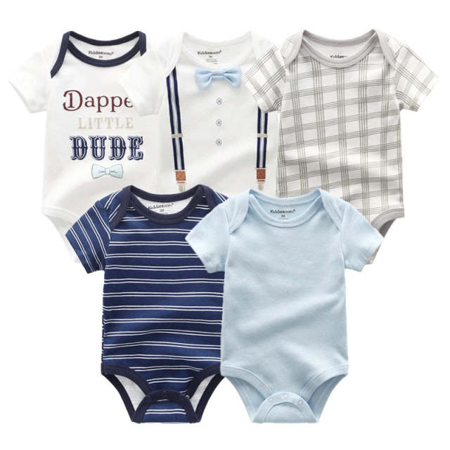 Unisex NewBorn Bodysuits 5 Pces Baby Boy Girl Clothes Summer Clothes Set