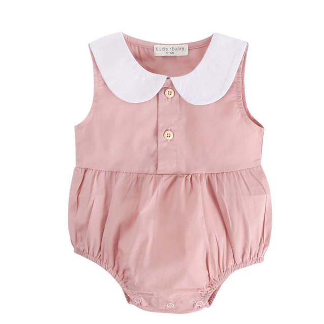 Summer Cotton Baby Bodysuit Baby Girls Sleeveless Princess Romper