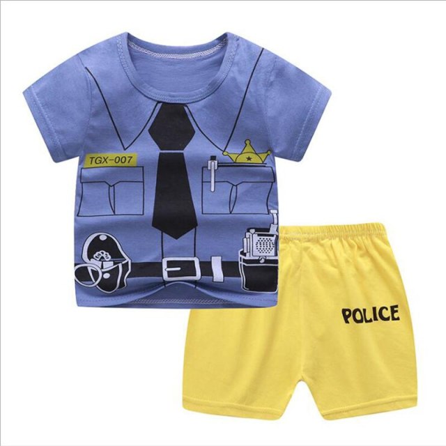 Baby Boy Summer Clothing Sets Infant Cotton T-shirt+Pants Outfits  Clothes