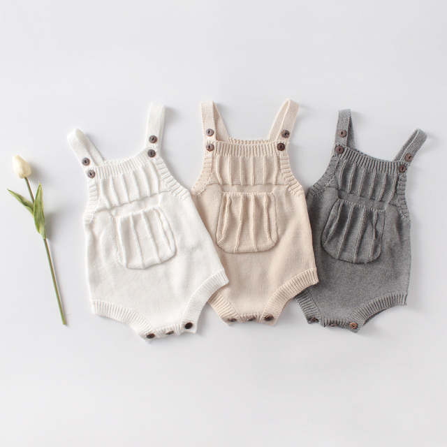 Baby Knitted Rompers Newborn Boys Girls Sleeveless Jumpsuit Clothes