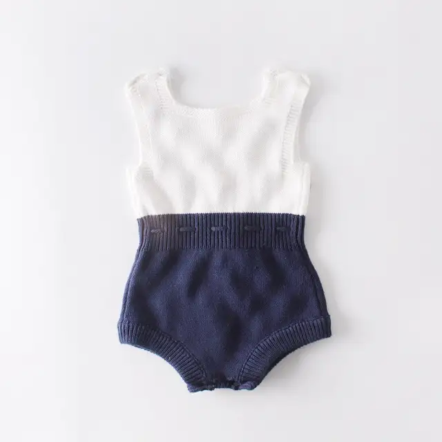 Baby Girl Knitted Sleeveless Rompers With Balls Decor Newborn Outfits