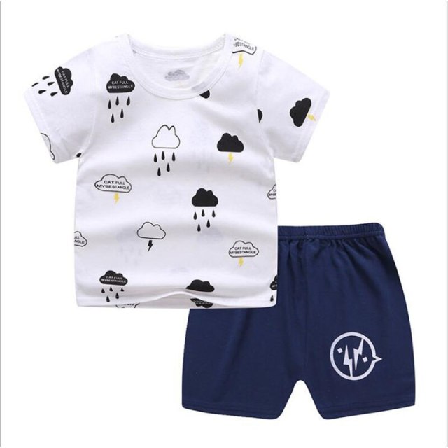 Baby Boy Summer Clothing Sets Infant Cotton T-shirt+Pants Outfits  Clothes