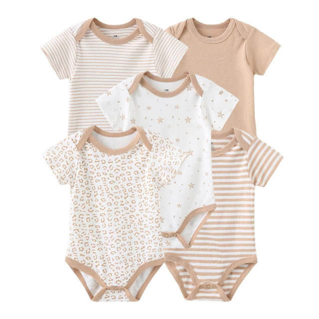 Unisex NewBorn Bodysuits 5 Pces Baby Boy Girl Clothes Summer Clothes Set