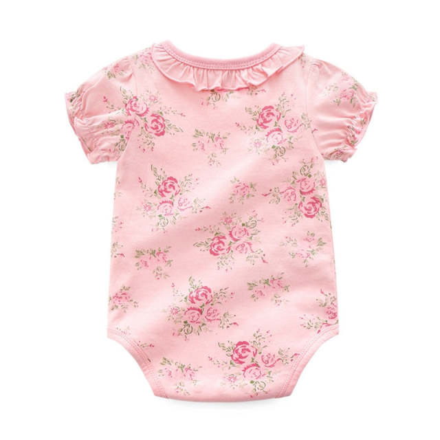 Cotton Floral Baby Bodysuits Summer Newborn Girls Clothing Jumpsuit