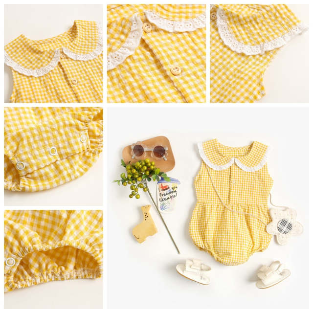 Summer Cotton Baby Bodysuit Baby Girls Sleeveless Princess Romper