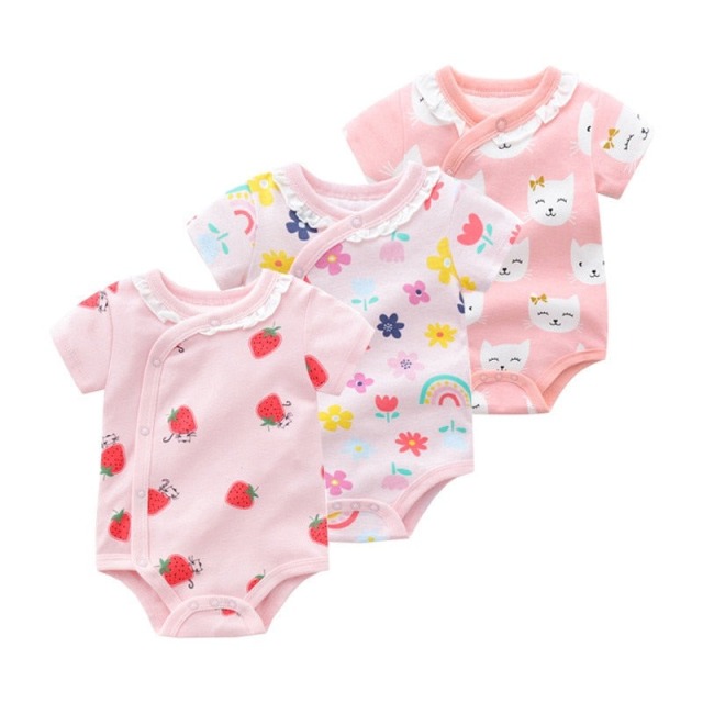 Newborn Baby Girl Clothing Summer Baby Short Sleeve Bodysuits Clothes