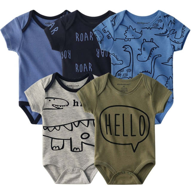 Unisex NewBorn Bodysuits 5 Pces Baby Boy Girl Clothes Summer Clothes Set