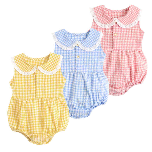 Summer Cotton Baby Bodysuit Baby Girls Sleeveless Princess Romper