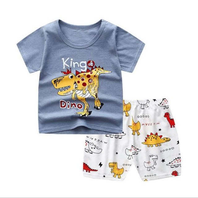 Baby Boy Summer Clothing Sets Infant Cotton T-shirt+Pants Outfits  Clothes