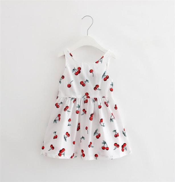 0-5Y Girls Dress Summer Baby Girls Vest Sleeveless Print Princess Dresses