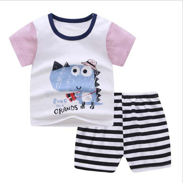 Baby Boy Summer Clothing Sets Infant Cotton T-shirt+Pants Outfits  Clothes