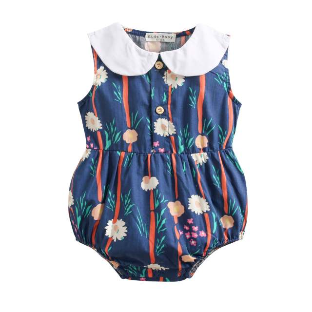 Summer Cotton Baby Bodysuit Baby Girls Sleeveless Princess Romper