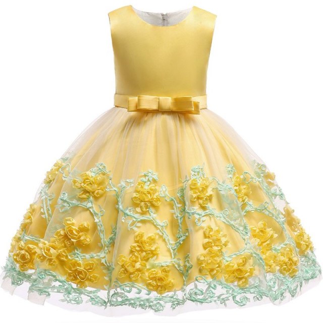 Summer Flower Princess Dress 0-24M Baby Girl Party Wedding Prom Dress