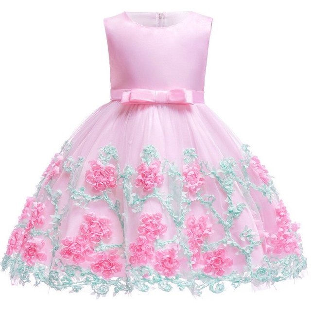 Summer Flower Princess Dress 0-24M Baby Girl Party Wedding Prom Dress