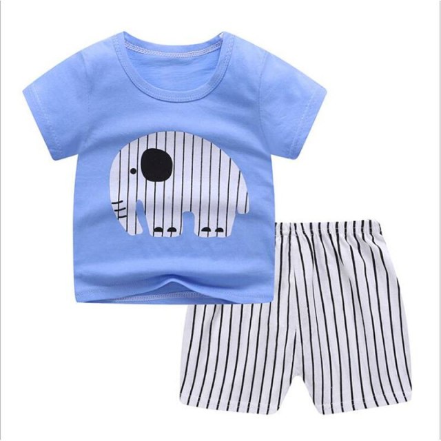 Baby Boy Summer Clothing Sets Infant Cotton T-shirt+Pants Outfits  Clothes