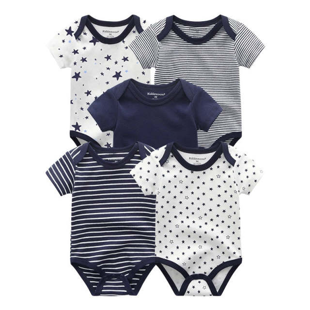 Unisex NewBorn Bodysuits 5 Pces Baby Boy Girl Clothes Summer Clothes Set