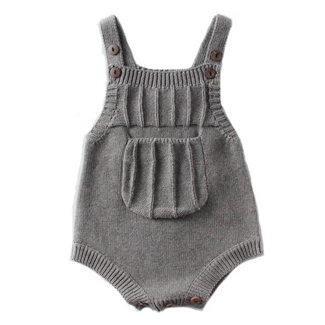 Baby Knitted Rompers Newborn Boys Girls Sleeveless Jumpsuit Clothes