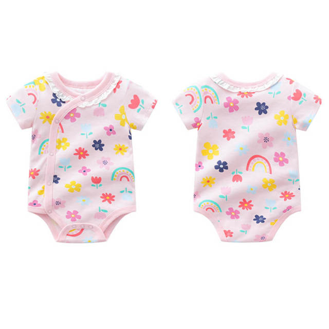 Newborn Baby Girl Clothing Summer Baby Short Sleeve Bodysuits Clothes