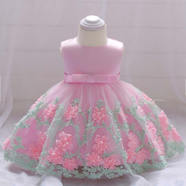 Summer Flower Princess Dress 0-24M Baby Girl Party Wedding Prom Dress