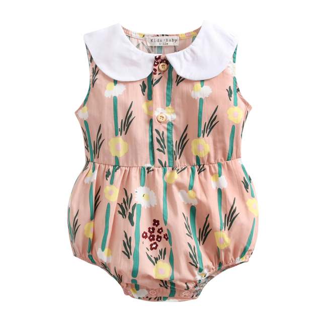 Summer Cotton Baby Bodysuit Baby Girls Sleeveless Princess Romper