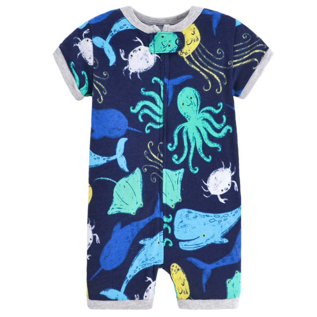 Baby Boys Girls Summer Romper 0-24M Newborn Cotton Short Sleeve Clothes