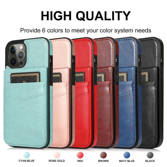 iPhone 14 Case Wallet with Credit Card Holder, PU Leather Magnetic Clasp Kickstand Protective Cover for Apple