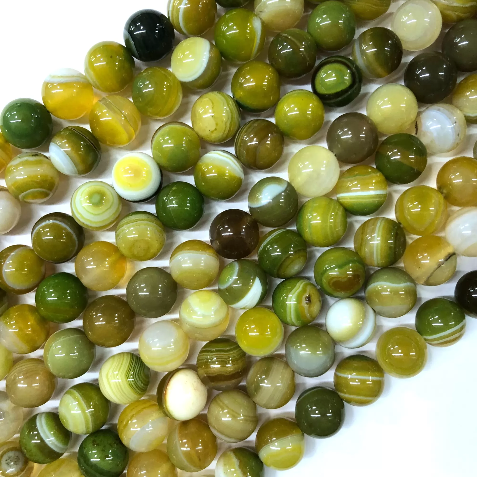 Fruit Green Banded Agate, Plain Round, Approx 4mm-12mm, Approx 380mm