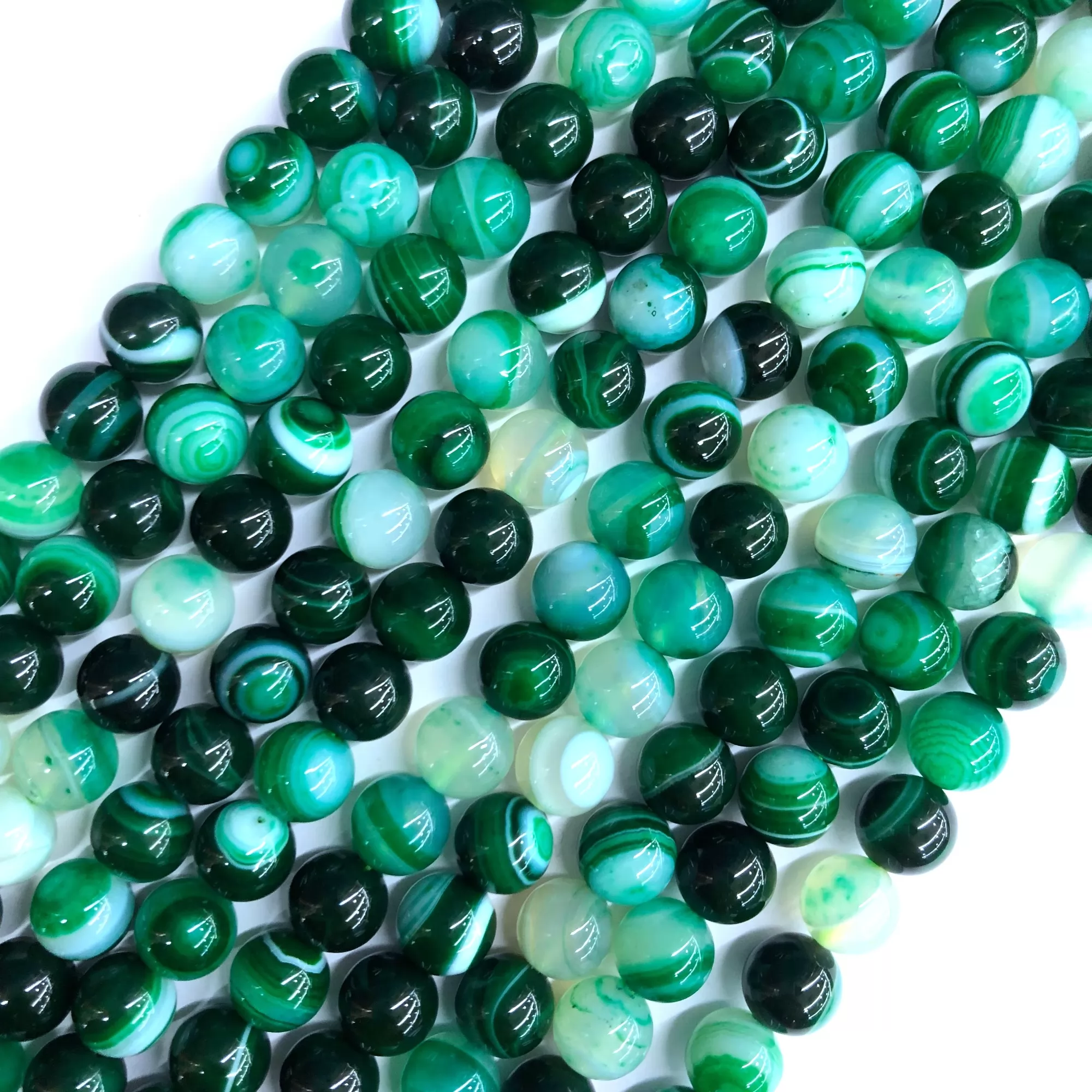 Blackish Green Banded Agate, Plain Round, Approx 4mm-12mm, Approx 380mm