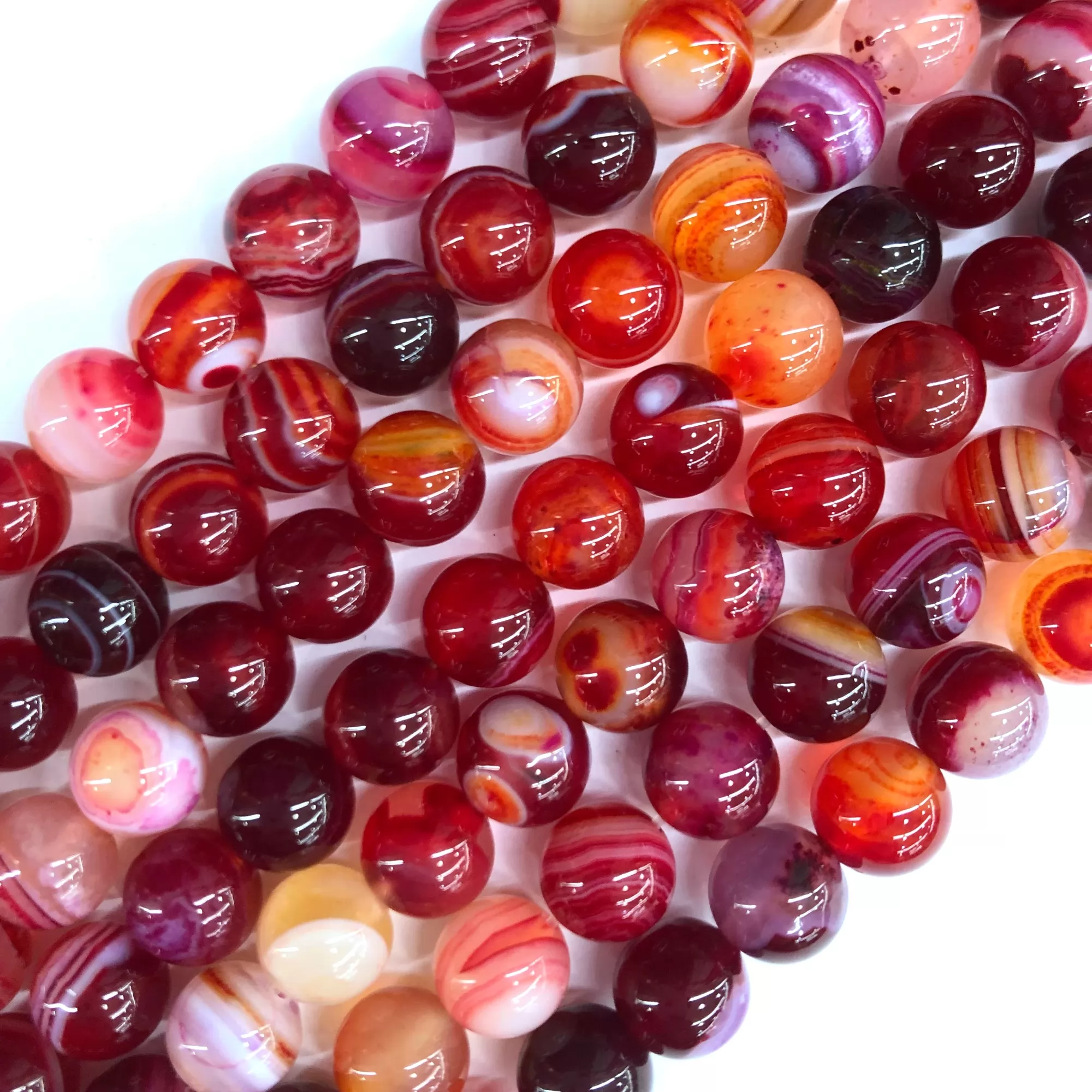 Christmas Red Banded Agate, Plain Round, Approx 4mm-12mm, Approx 380mm