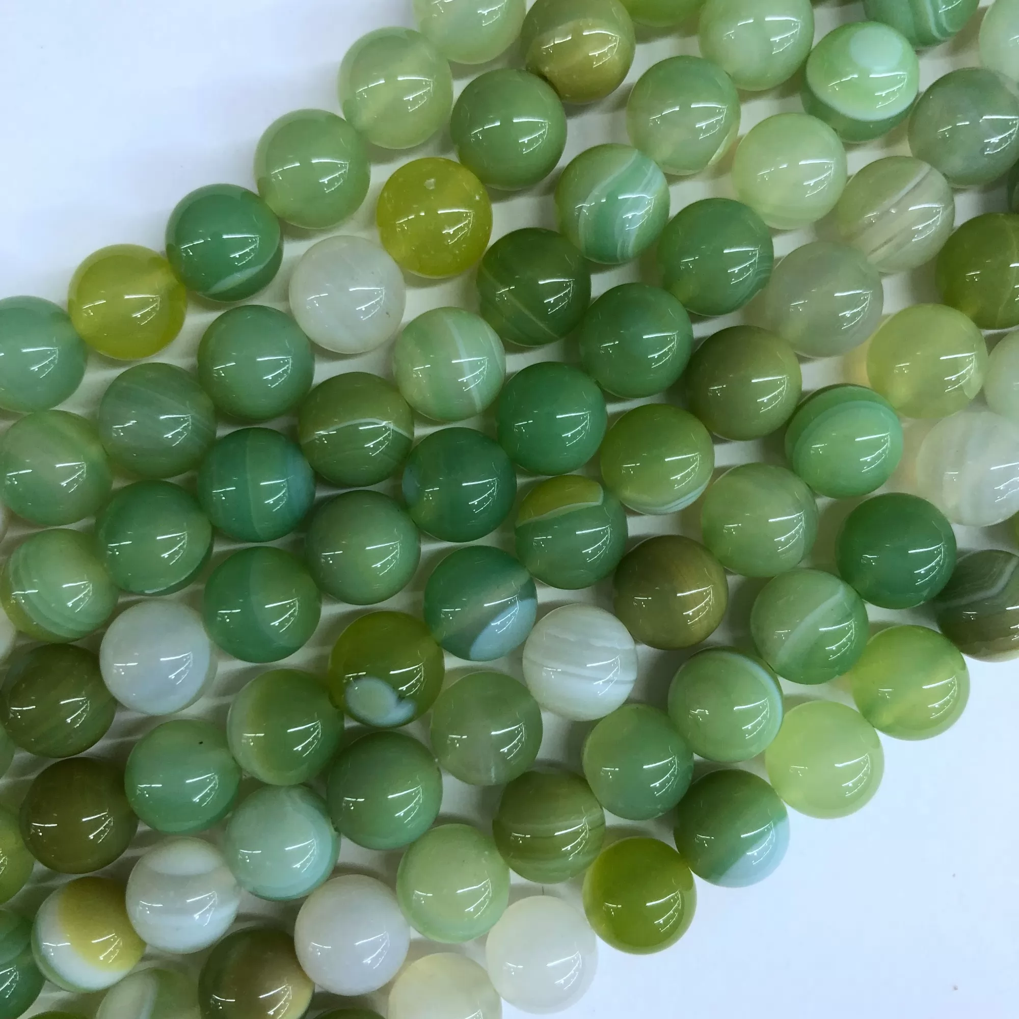 Grape Green Banded Agate, Plain Round, Approx 4mm-12mm, Approx 380mm