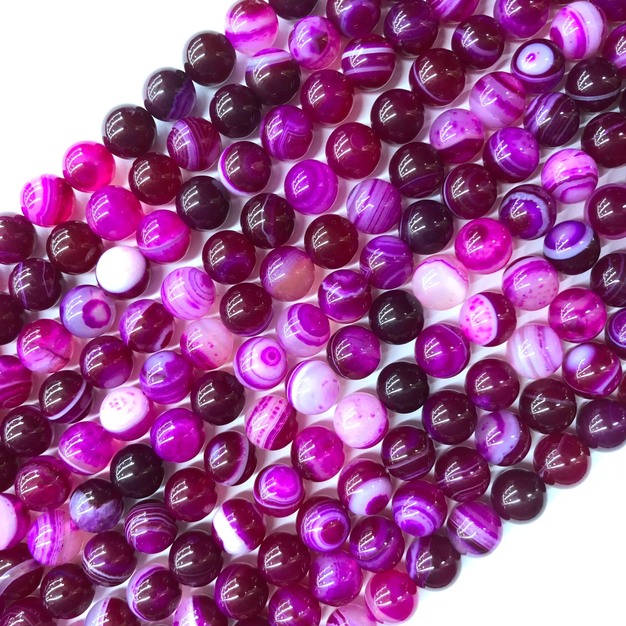 Rose Red Banded Agate, Plain Round, Approx 4mm-12mm, Approx 380mm