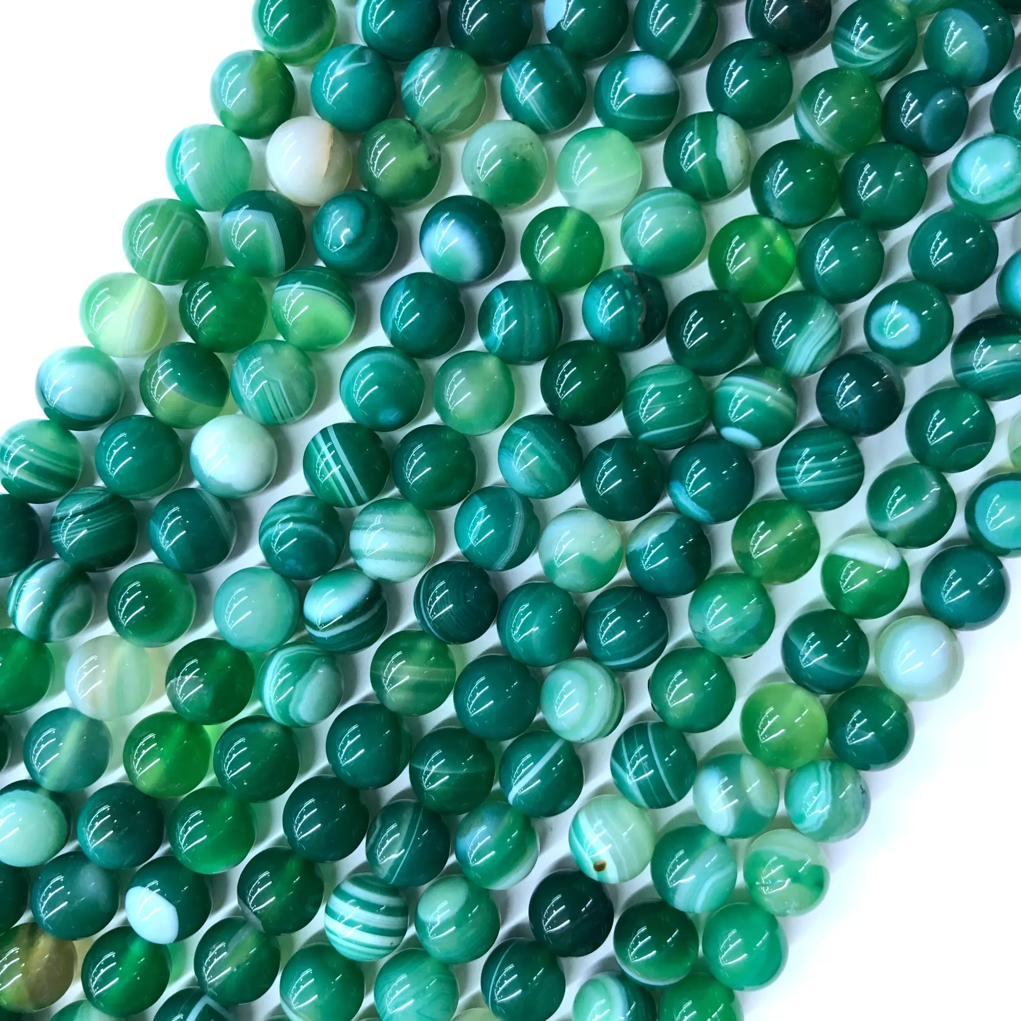 Green Banded Agate, Plain Round, Approx 4mm-12mm, Approx 380mm
