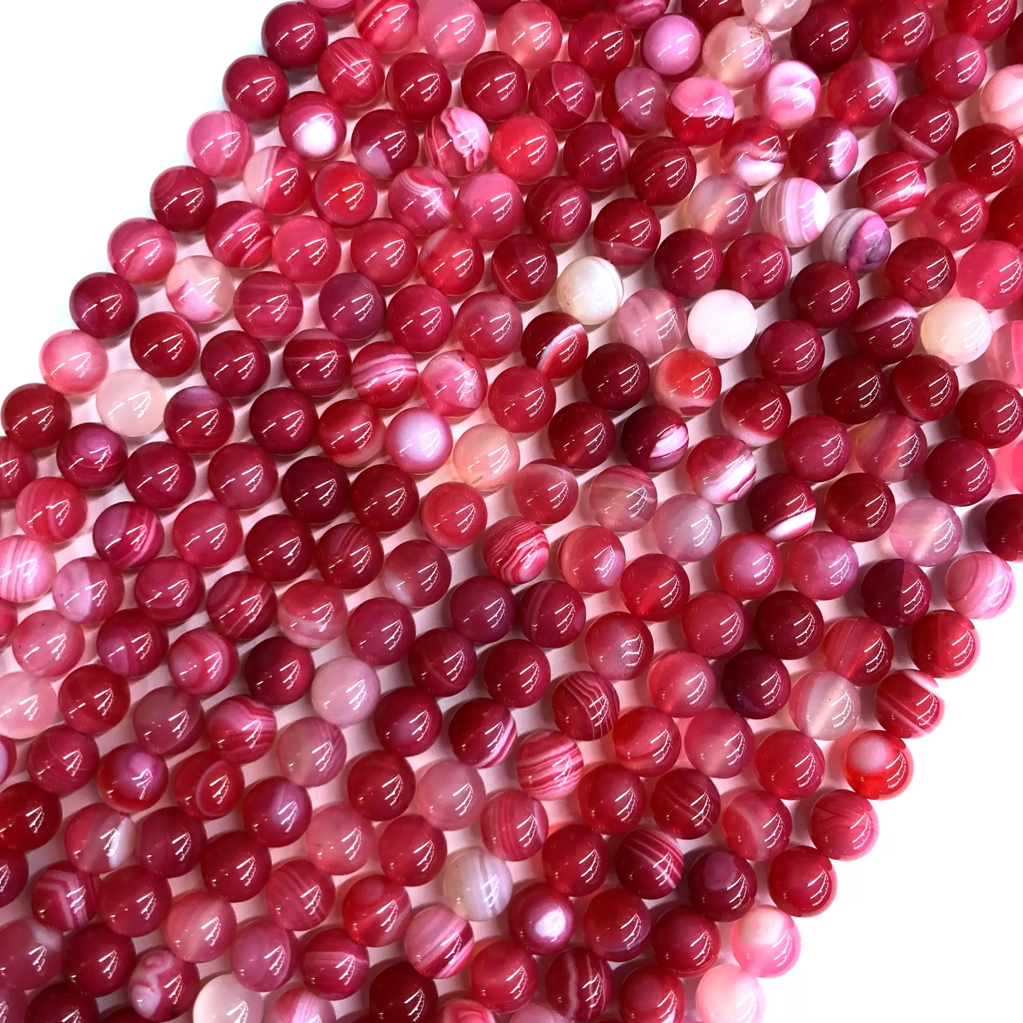 Peach Red Banded Agate, Plain Round, Approx 4mm-12mm, Approx 380mm