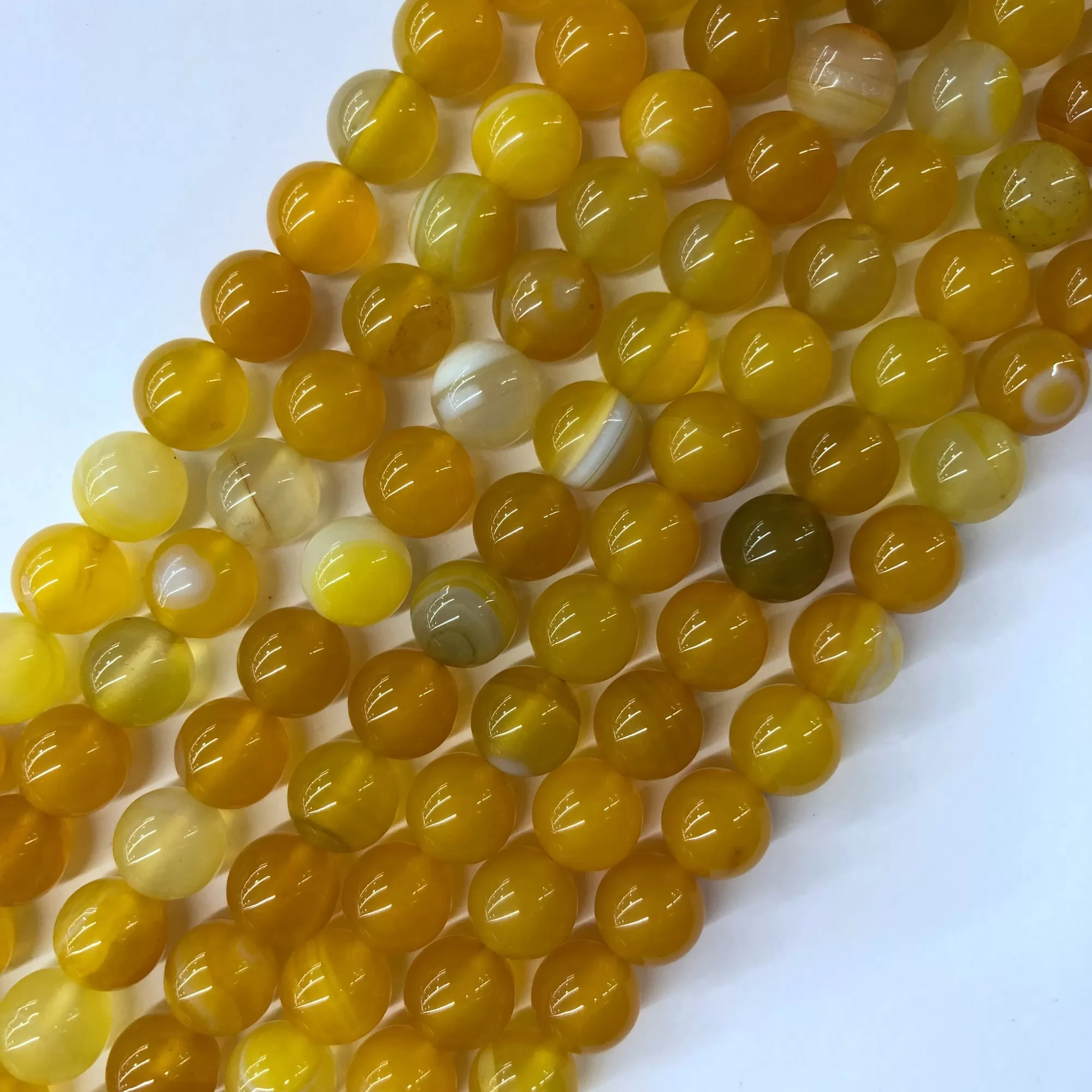Yellow Banded Agate, Plain Round, Approx 4mm-12mm, Approx 380mm