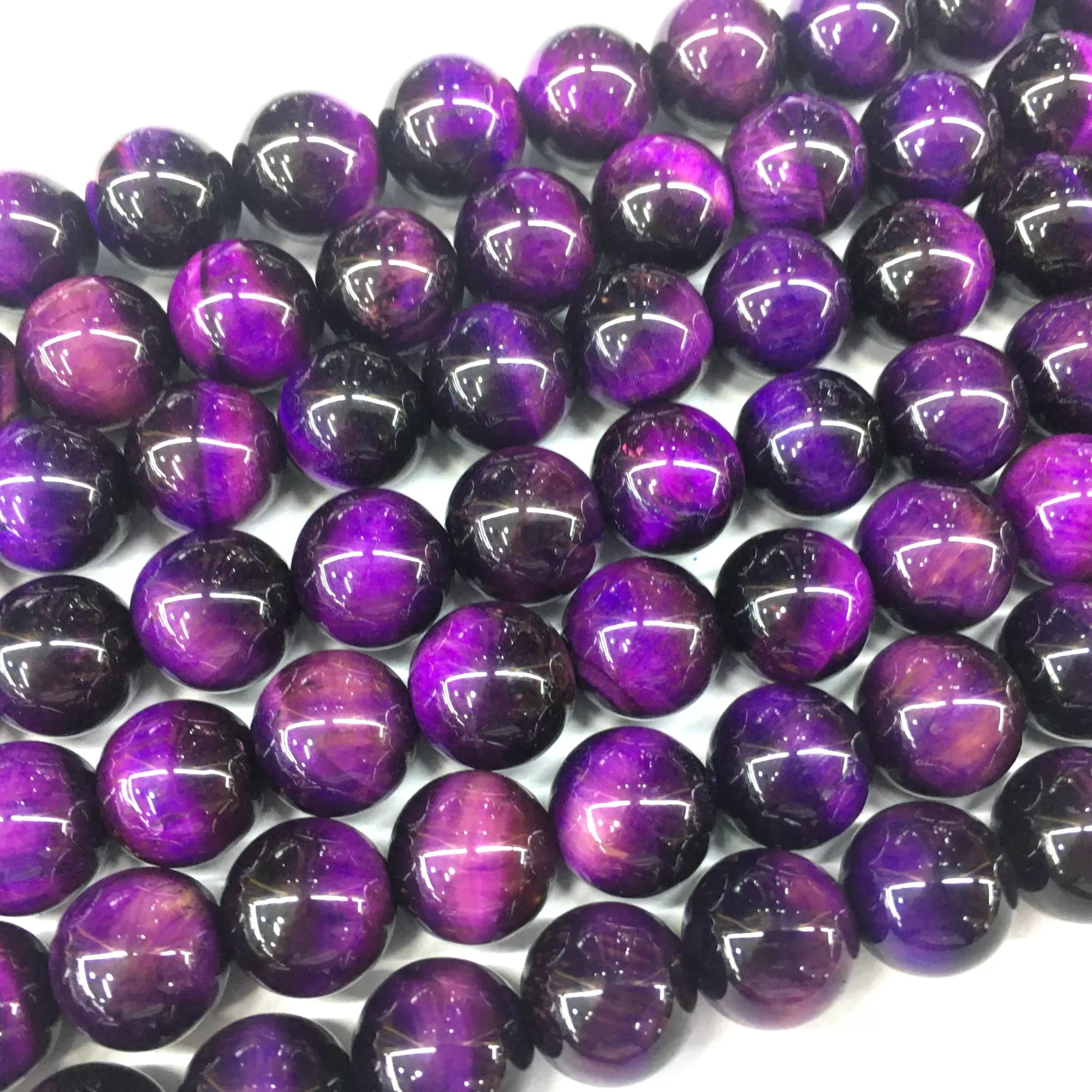 Purple Tiger Eye, Plain Round, Approx 4mm-12mm, Approx 380mm