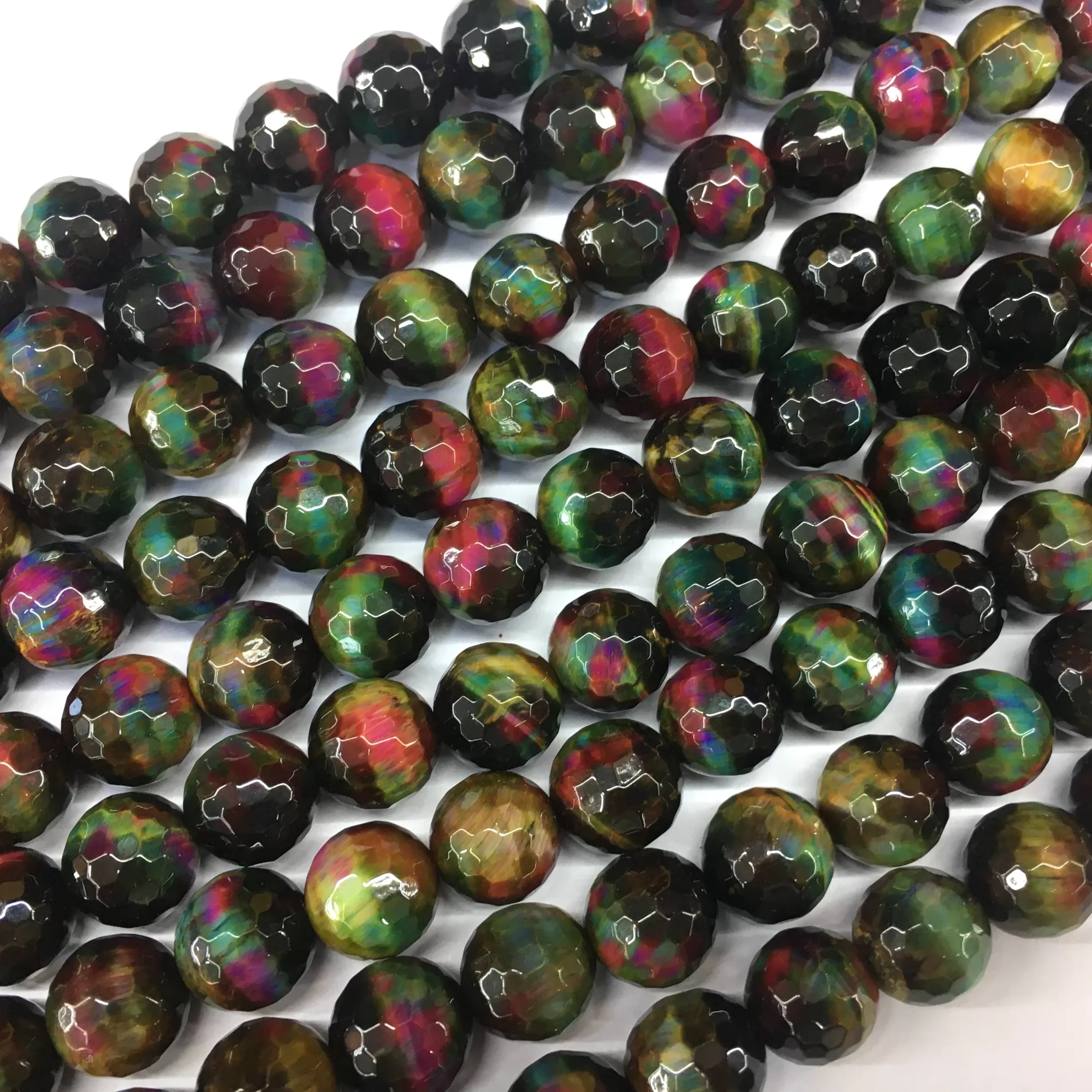 Multicolor Tiger Eye, Faceted Round, Approx 6mm-12mm, Approx 380mm