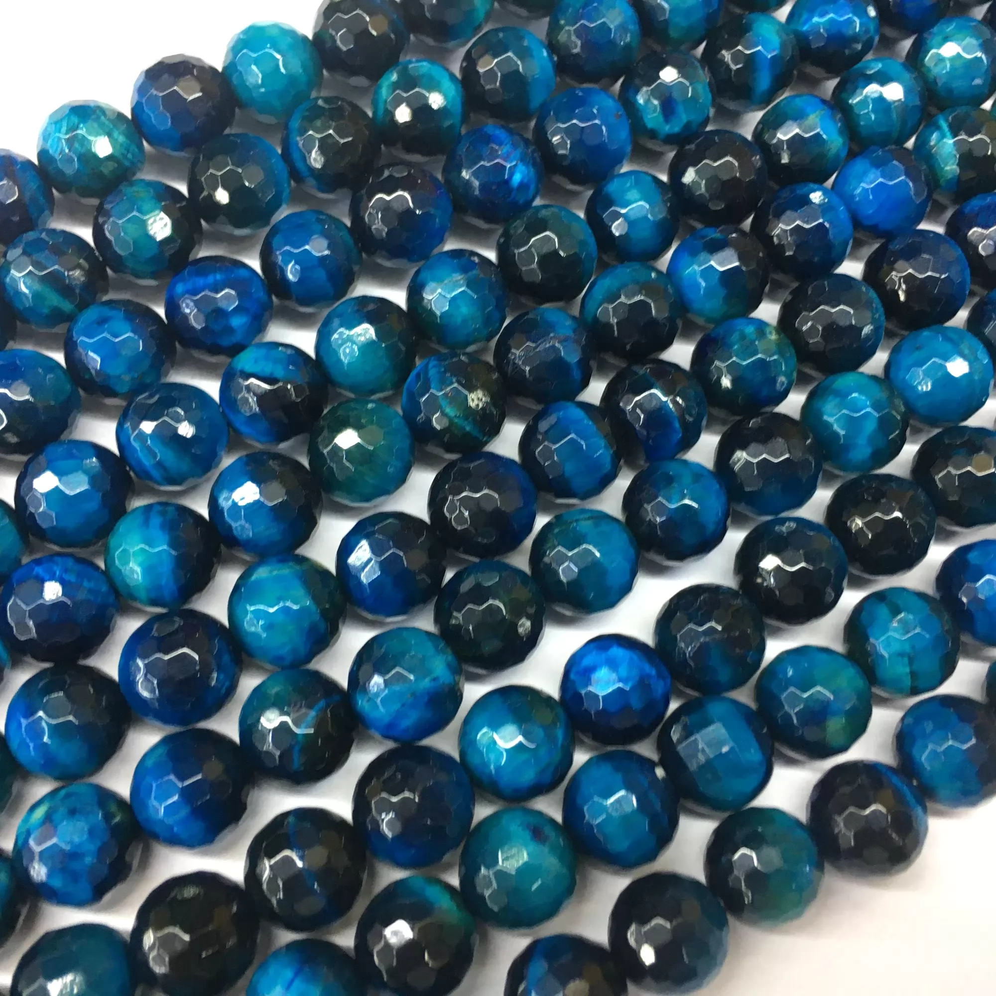 Sky Blueness Tiger Eye, Faceted Round, Approx 6mm-12mm, Approx 380mm