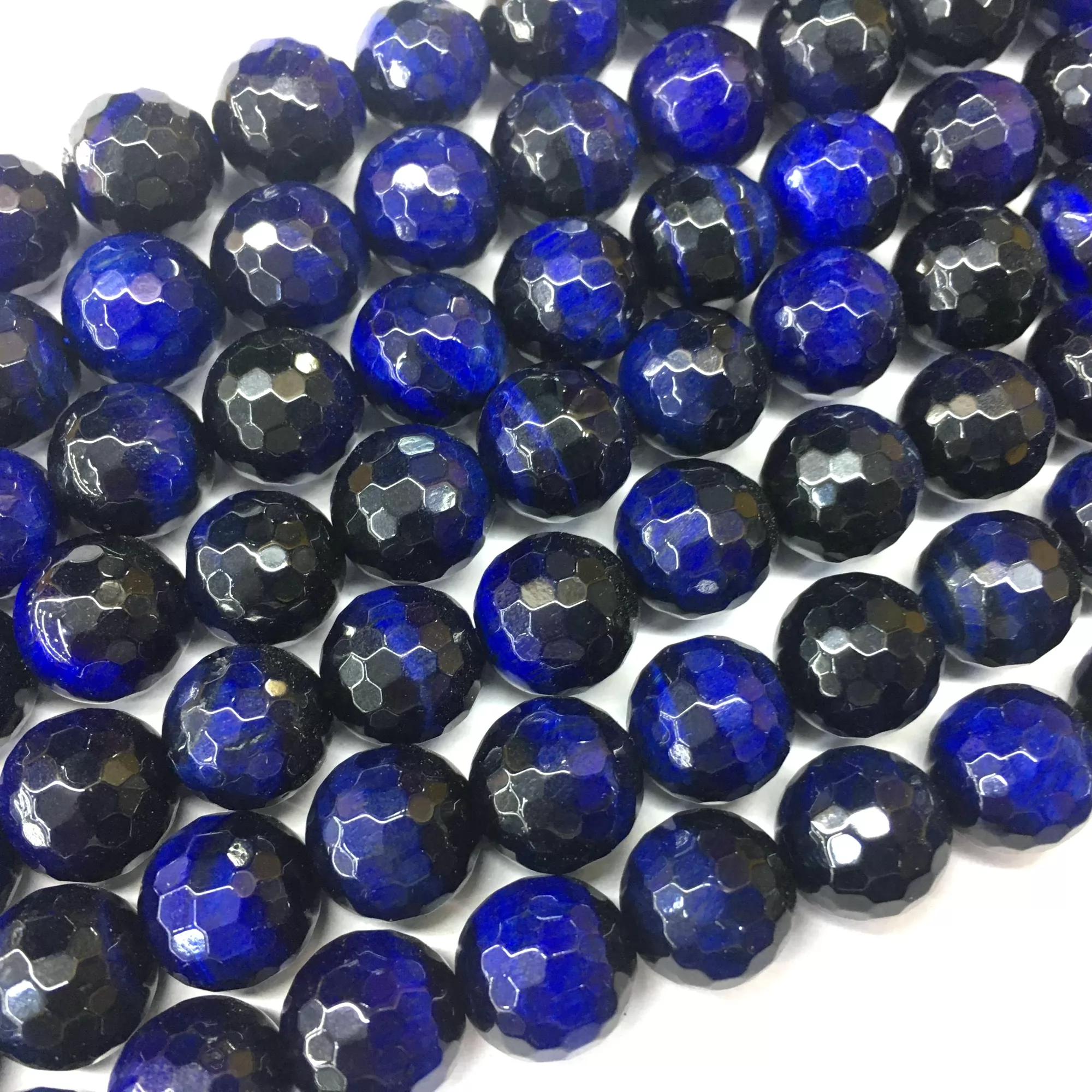 Lapis Blue Tiger Eye Faceted Round, Approx 6mm-12mm, Approx 380mm